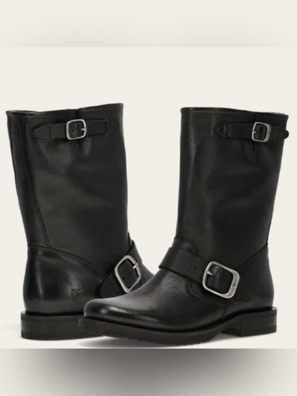 Frye Veronica Short Moto Biker Boots Women’s Size 9.5 Black Leather Pull On EUC